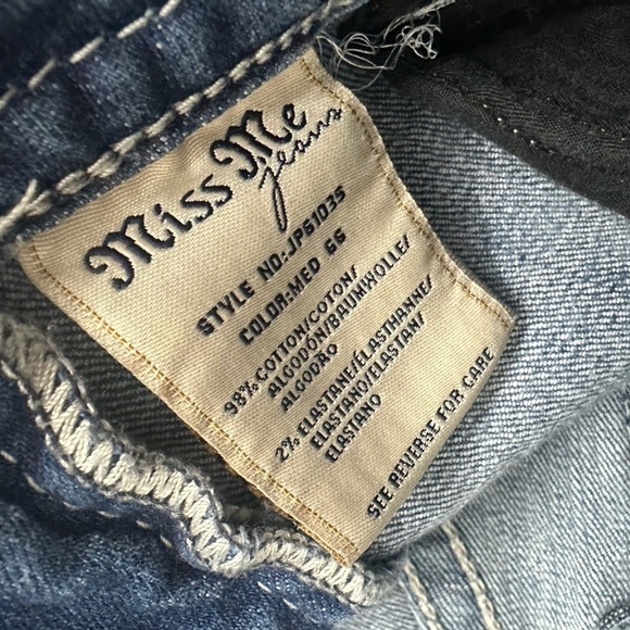 Miss Me Jeans Skinny Blue Embellished Cotton Y2K Vintage Casual Low Rise 27 - Picture 6 of 7